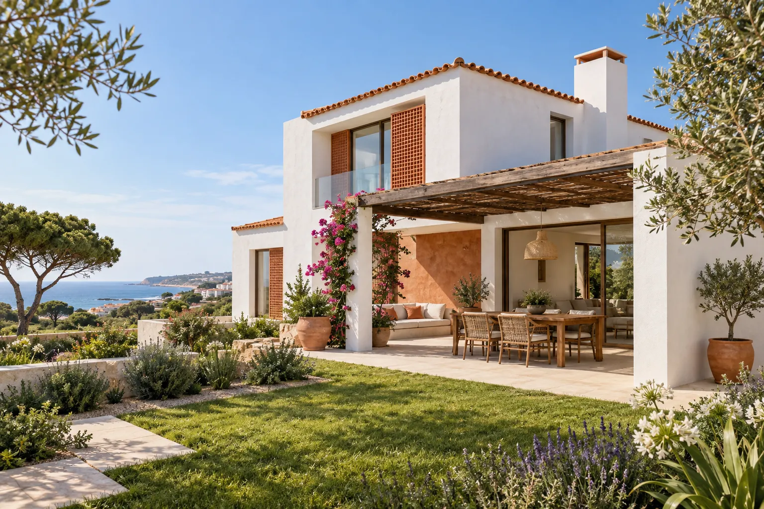 AI-generated fictional Cascais house illustration